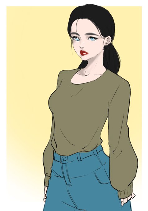 「breasts sweater」 illustration images(Oldest)