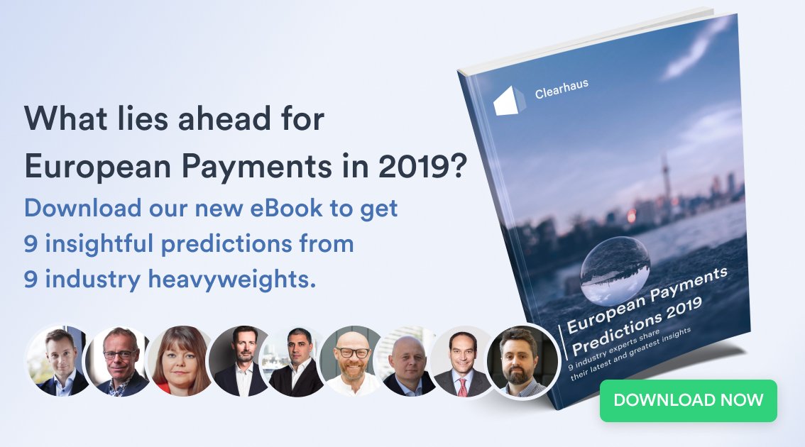 🔥 Hot off the press: 9 predictions for 2019! hubs.ly/H0gjnzR0

Get expert opinions on the future of #openbanking, #psd2, #Crypto , #fintechs, #investments, #M&A, #Fraud, #mobilepayments, #cardschemes, #recurringpayments & #omnichannel. #ClearhausPaymentsPredictions2019