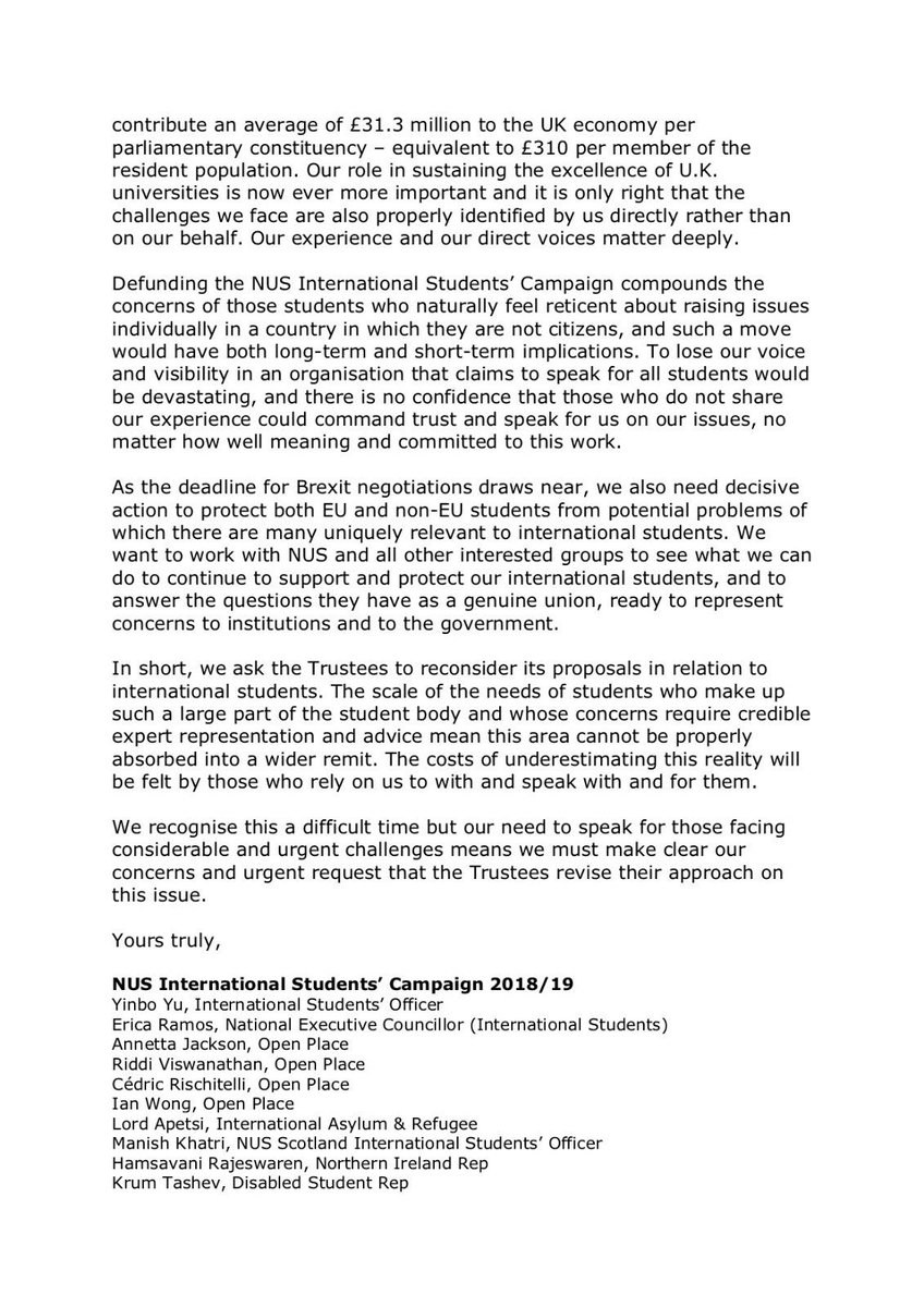 We are extremely concerned about <a href="/nusuk/">NUS UK</a> Trustee Board’s decision of defunding NUS International Students’ Campaign. 

Here is our response. 

#WeAreInternational #StudentsOfTheWorld