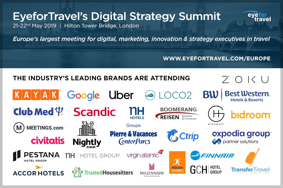 Have you seen what brands are speaking at The Digital Strategy Summit? (bit.ly/2KFtmRo) Join @Accorhotels, <a href="/Uber/">Uber</a>, <a href="/Ryanair/">Ryanair</a>, <a href="/KAYAK/">KAYAK</a> <a href="/loco2/">loco</a> and many more in London this May! 

Read more here: bit.ly/2KFtmRo

#EyeforTravelDSS #DigitalTransformation #TravelNews
