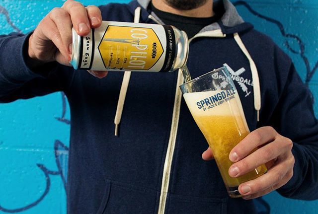 springdalebeer's tweet photo. Have you tried Snow Eagle yet? This IPA is the first small batch beer to come out of our new pilot system. Head to the link in our bio to learn more! #smallbatch #pilotbrew #inhopswetrust https://t.co/t4bops2WR5 https://t.co/fbJH9dWjzu
