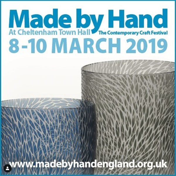 Forthcoming exhibition: Made by Hand, Cheltenham 8th-10th March 2019 set in the beautiful Town Hall. I'll be there with a selection of brand new vessels from the collection - come & say hello! Tickets now available: ticketsource.co.uk/made-by 
#MadebyHandCheltenham  @MadebyHandEng
