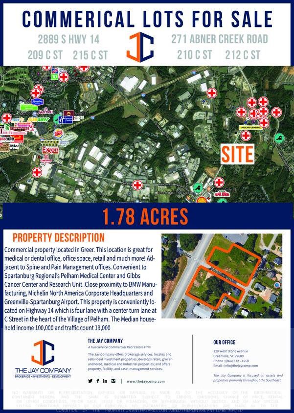 Opportunity Zone!! This property conveniently located on Highway 14 which is four lane with a center turn lane at C Street in the heart of the Village of Pelham (Major Medical System with Expansive new Gibbs Cancer Center being built). Contact JKJay@TheJayComp.com