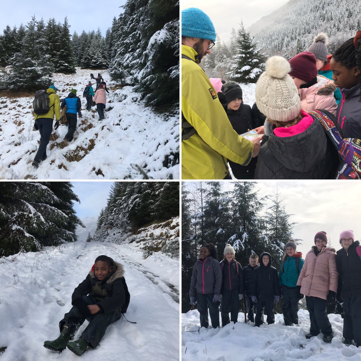 CorpusChristi_K's tweet photo. Scotland you are stunning in the snow! Group 2 enjoyed a snowy hike with time for more snowball fights with friends! @ArdmayHouse #arrochar @VisitScotland #outdooreducation #hillwalking #orientating #mapskills https://t.co/jBxZvSFPiu