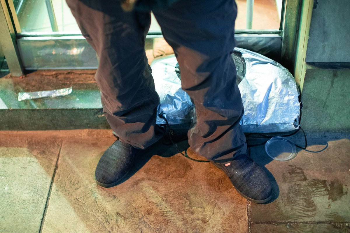 man wearing slippers