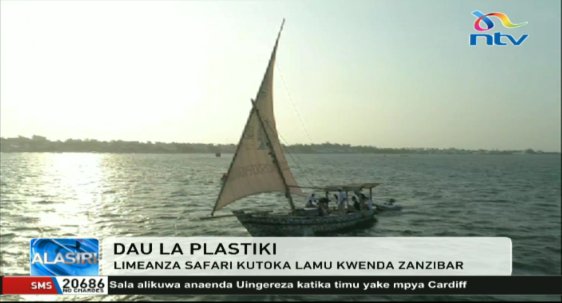 ntvkenya's tweet photo. Dau la plastiki: Limeanza safari kutoka Lamu kwenda Zanzibar. #NTVAlasiri https://t.co/ttoKZANsvt