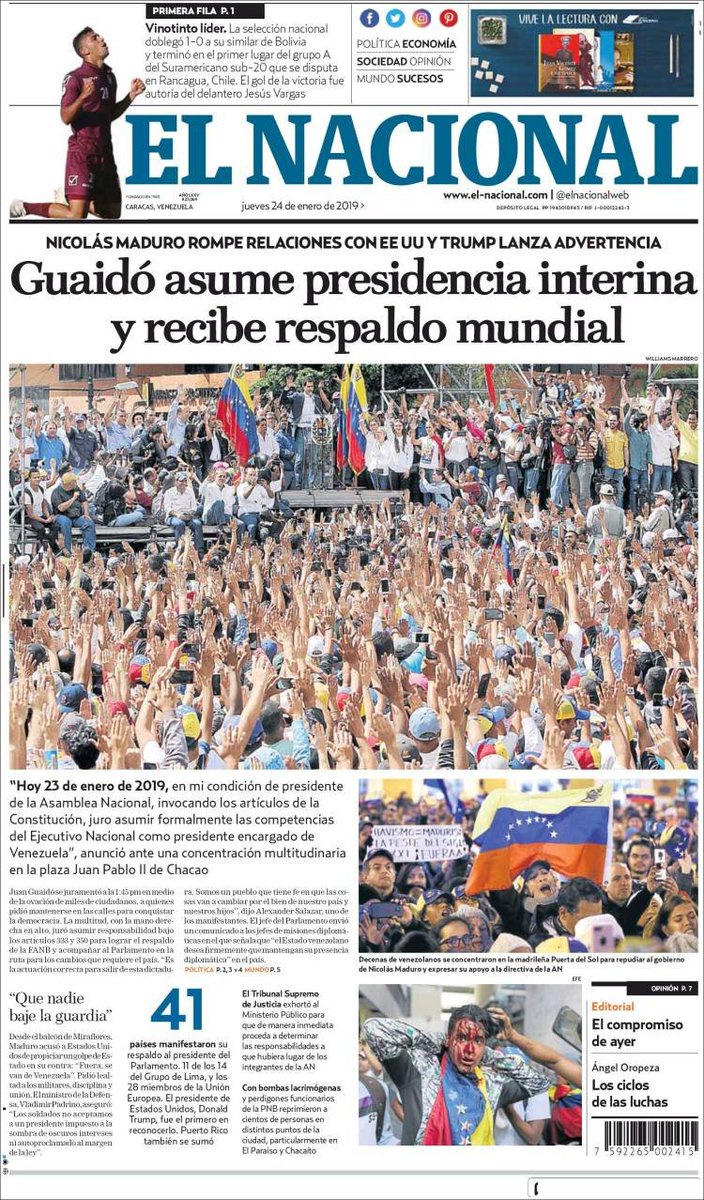 Las portadas de los periódicos de Venezuela y el mundo 📰 / Twitter
