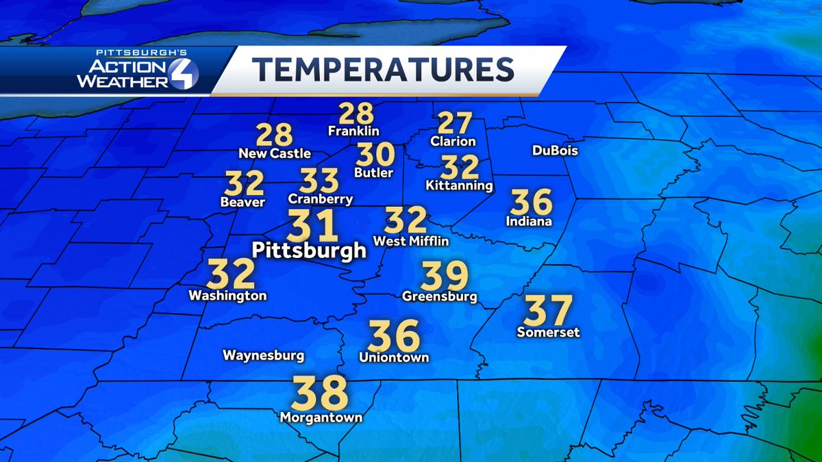 CamTranTV's tweet photo. Expect slick conditions on the roadways today! Rain will transition to snow through the morning and temperatures are quickly dropping as well. This means all this precipitation will *freeze* creating slippery travel. #wtae #winterweather #droppingtemps https://t.co/kRfeNJKctW
