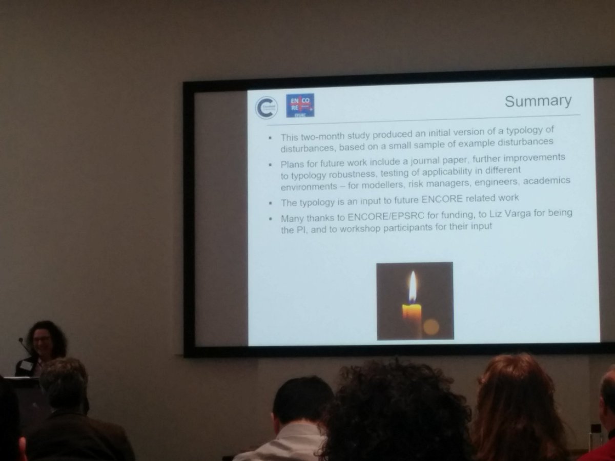 Dr Rachel Freeman talking about her encore funded feasibility study on typology of disturbances and their impact on #complexsystems. <a href="/VargaComplexity/">Liz Varga</a> <a href="/ucl/">UCL</a>