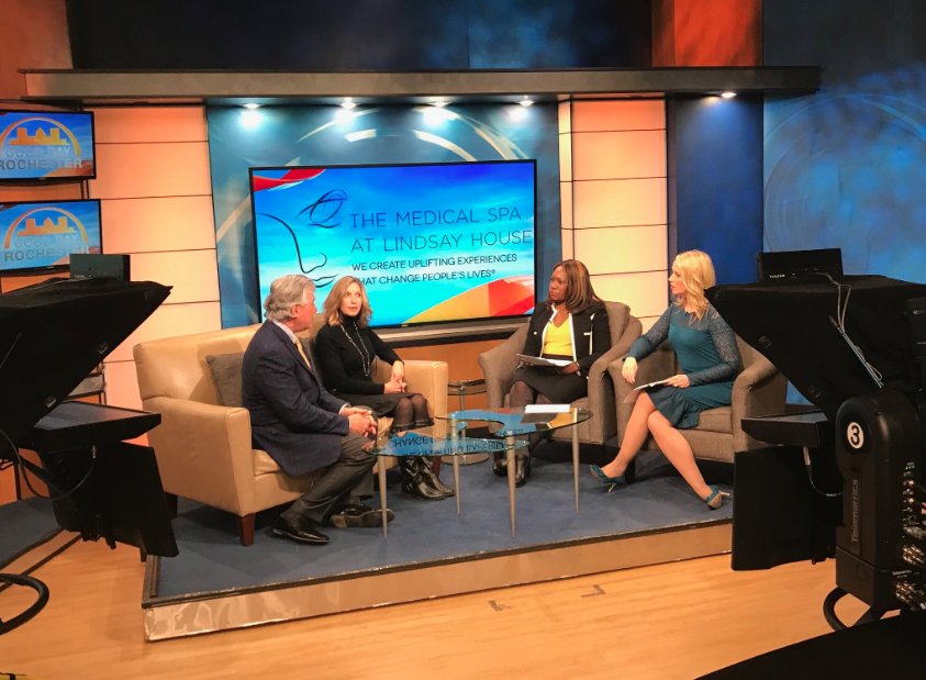 McDougallPR's tweet photo. Yesterday, we were #behindthescenes at @13WHAM with Dr. Vito Quatela and Julie Chatt of Q the Medical Spa to discuss their new treatment, #BTLEMSCULPT—a non-invasive, FDA-cleared technology that simultaneously builds muscle tone and burns fat in the abdomen and buttocks. #PR https://t.co/WIb5xqSeRy