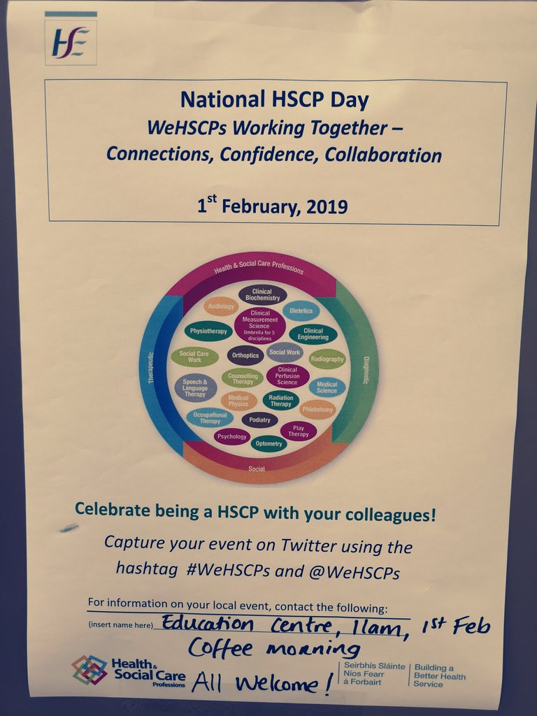@WeHSCPs Caling all #WeHSCPs in Regional Hospital Mullingar - you are invited to our HSCP coffee morning on 1st Feb from 11am in the Education Centre.Come & meet your fellow HSCPs over a cuppa ☕ @IEHospitalGroup @MullingarFIT @aoifebanks @fionak132 @GroarkeRosalyn @anneclaffey