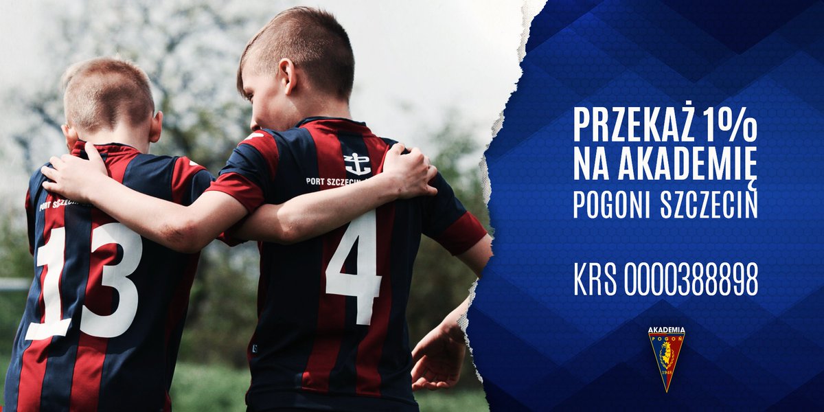 Hej Portowcy,

możemy liczyć na waszą pomoc? 🙏 Zachęcamy wszystkich do przekazania 1% podatku Akademii Pogoni Szczecin. Wszyscy bądźmy częścią tego projektu! 👊

 Wystarczy w swojej deklaracji podatkowej wpisać w odpowiednim miejscu
 nr KRS: 0000388898
