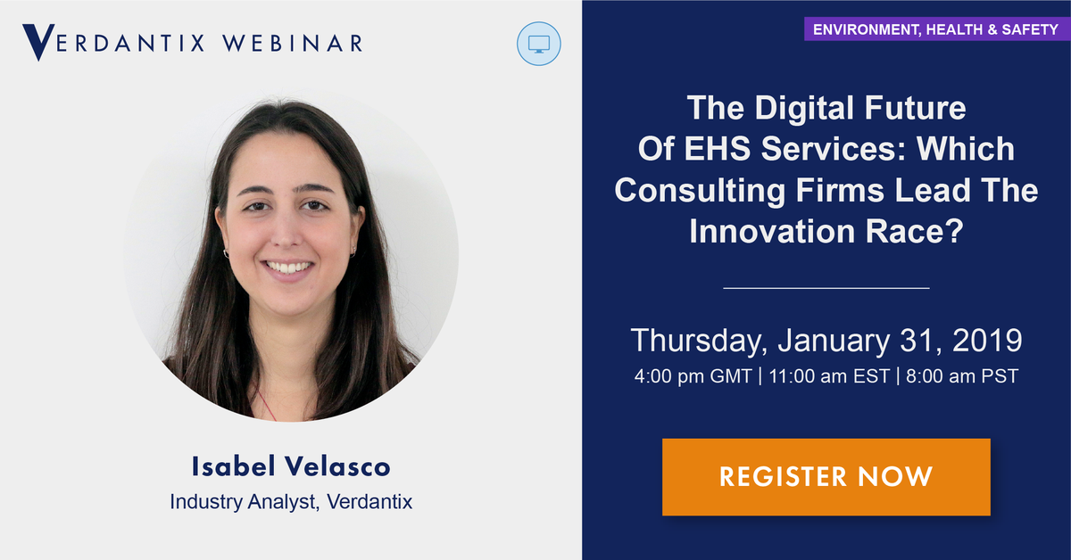 Are you curious to learn which consulting firms lead the innovation race for digital EHS services? Register for our upcoming #EHS webinar to learn more: ow.ly/UZGP30n3Jtu