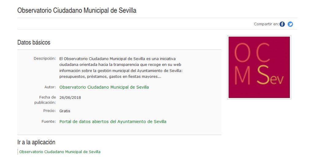 El <a href="/OCMSevilla/">OCM Sevilla</a> es una iniciativa ciudadana para auditar la actividad del <a href="/Ayto_Sevilla/">Ayuntamiento de Sevilla</a>. Descúbrela a través de nuestro catálogo de aplicaciones de #DatosAbiertos lajunta.es/15wky