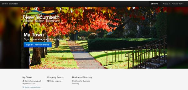 NewTecumseth's tweet photo. #NewTecumseth residents can now access detailed account information for your property taxes and water sewer bill through our new Virtual Town Hall service portal. Sign up today through our Online Services on the Town’s website or here: https://t.co/pbcAaU4oyf https://t.co/rB49YJQuCC