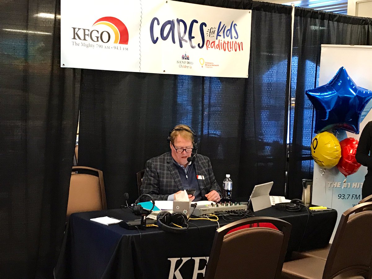 SanfordHealth's tweet photo. Another radio station you can hear amazing stories of hope and healing during the Cares for Kids Radiothon is @790KFGO! Tune in to hear how you can help local kids at #SanfordChildrens Hospital. Donate now by calling 701-478-KIDS. #CFK19 https://t.co/Ks2BzZOnoP