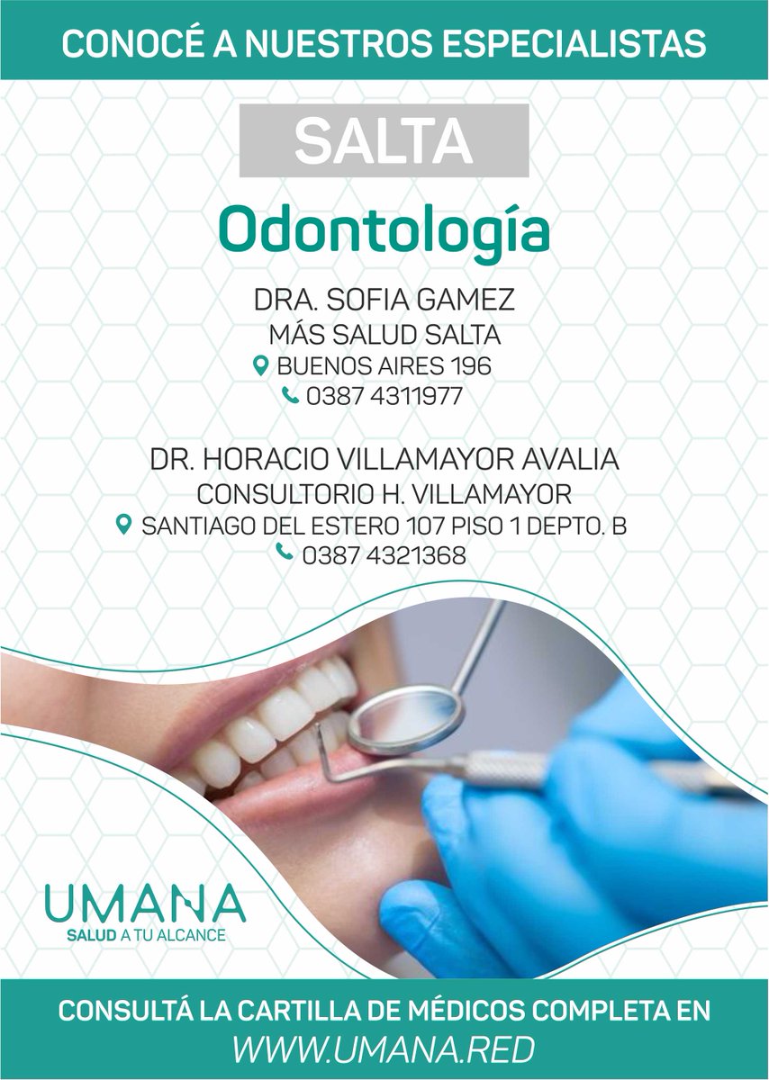 ¡Conocé a nuestros especialistas!

Consultá la cartilla completa en umana.red

#SomosUmana #SalusInclusiva #Salud #SolucionesDeSalud #SaludAtuAlcance