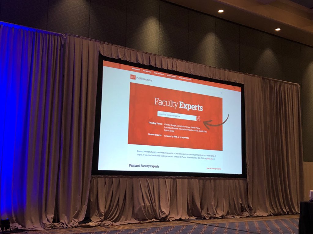 amyhook's tweet photo. Nice shout out for @BU_Tweets faculty expert database by @mdeziel #carnegieconf https://t.co/pp5KKFzCb9