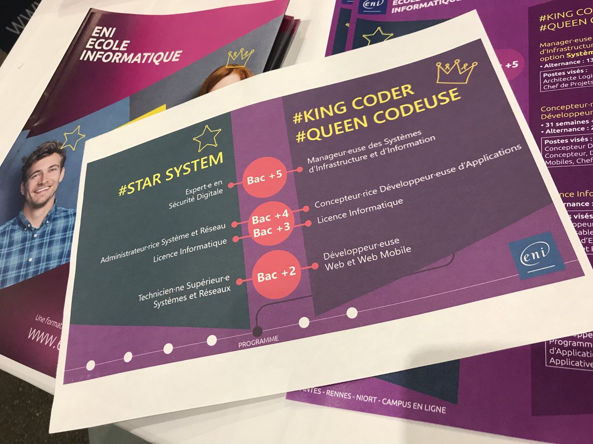 karenquintin's tweet photo. #Azimut2019, ENI Ecole Informatique, stand K21
Venez découvrir nos cursus de  formations de bac+2 à bac+5 dans les domaines des systèmes/réseaux et du développement 👩‍💻👨🏽‍💻
#numerique #formation #alternance #emploi #toutcommenceenfinistere https://t.co/eTJyFPZY9L