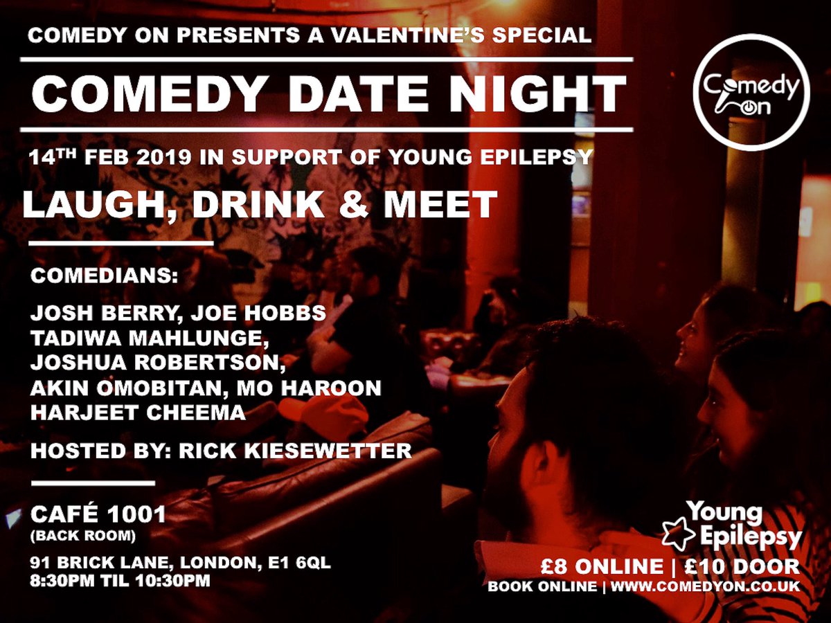 geturcomedyon's tweet photo. Comedy Date Night on Valentine’s Day @Cafe1001 in support of @youngepilepsy - 14th Feb! Don’t miss out #standupcomedy #youngepilepsy #laughs https://t.co/ATqwVhWout