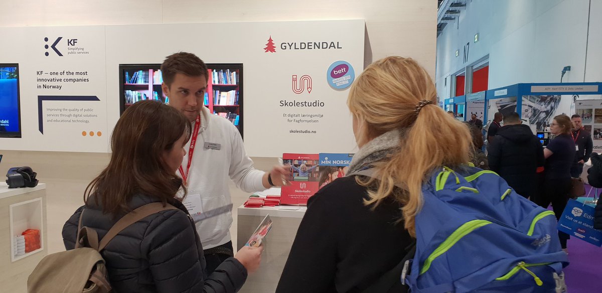 Full fart på den norske paviljongen på BETT! Gyldendal presenterer løsningen for Fagfornyelsen, #Skolestudio