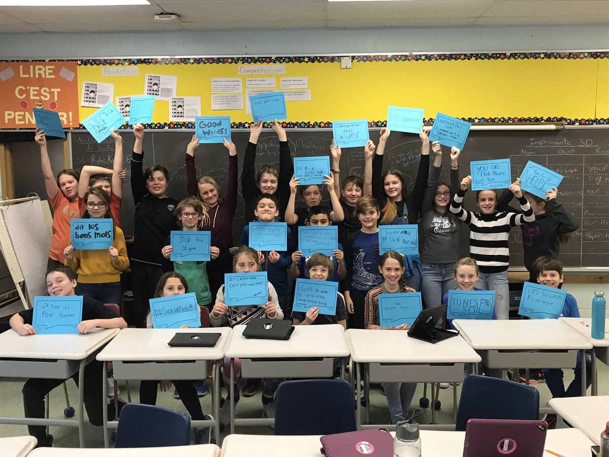 MrShawnPedersen's tweet photo. The grade 5/6 class at Central gearing up for #BellLetsTaIk day on January 30th! #SickNotWeak
La classe de 5e/6e à Central se prépare pour la journée #BellCause le 30 janvier! https://t.co/tmaHdn60py