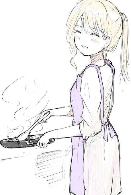 练习:cooking girl #绘画 #AnimeArt #anime #illustration 