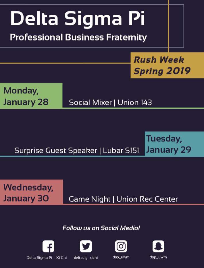Hello everyone, this week and next week are recruitment week! We would love to see you at one of our events. Below is our flyer for our events. Monday and Tuesday start at 7pm and end 9pm. Wednesday starts at 6pm and ends at 8pm. Dm our page for more information!💜💛💜💛