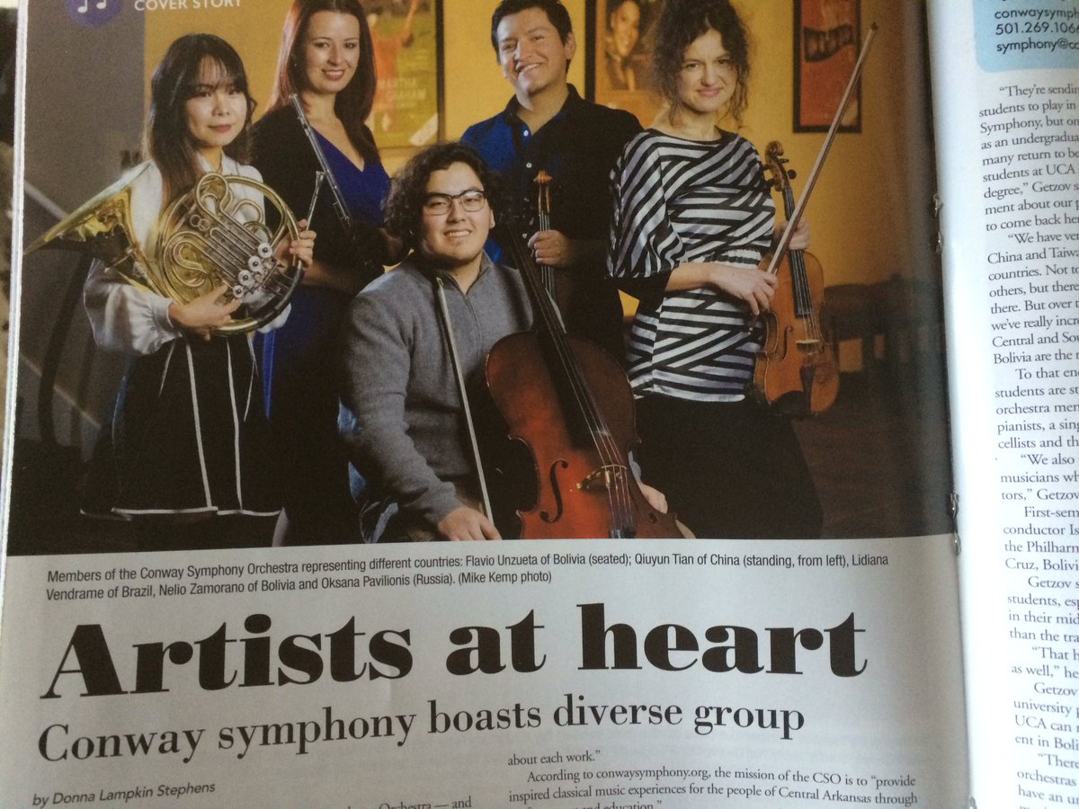 ConwaySymphony's tweet photo. Oh we're just hanging out, reading about the CSO in this month's issue of @501LIFEMag... !!! https://t.co/jjHEJ7gaEP