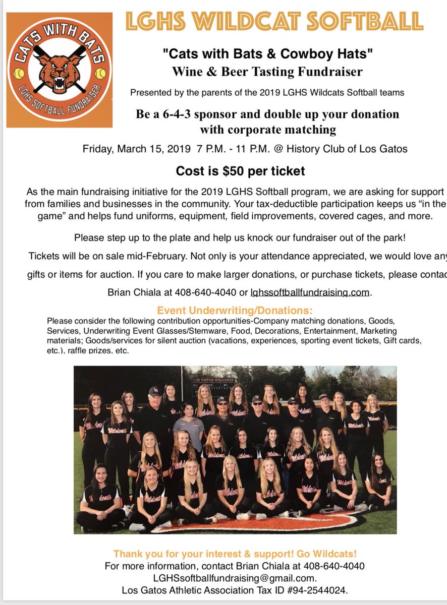 Booc4's tweet photo. Supporting Lady Wildcats softball, get your tickets at Los Gatos Meats https://t.co/UQMH8F5ux8