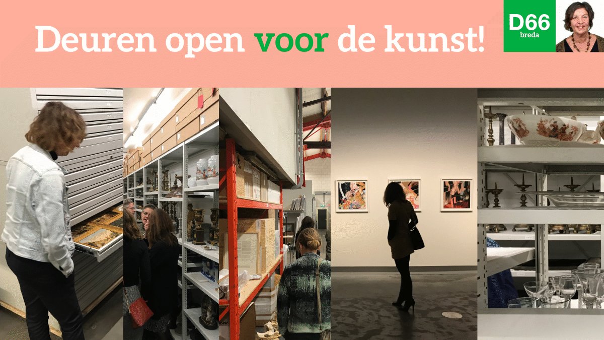 De collectie van het <a href="/stedelijkbreda/">StedelijkMuseumBreda</a> zit nu tijdelijk nog verstopt in een depot. Wij willen werken aan een vaste en passende locatie. "D66 zou willen kijken op welke wijze het depot toegankelijk gemaakt kan worden voor de stad, bijv voor cultuur onderwijs of digitaal" <a href="/maddyd66/">maddy van hemel</a>