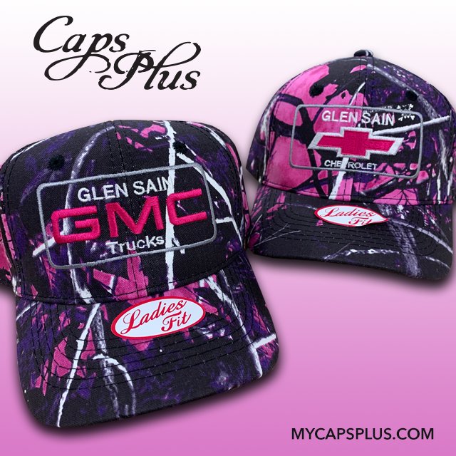 CapsPlusInc's tweet photo. Just a little embroidery work for our friends over at Glen Sain. We are loving these "Muddy Girl" pink camo caps. https://t.co/nforHZM8BX