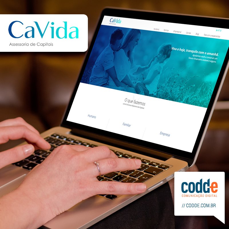 codde's tweet image. Uma parceria de sucesso que começa a dar frutos. A CaVida iniciou as suas atividades no final de 2018, com assessoria de marketing digital da Codde. Agora, a novidade é outra: o lançamento do site! 

Confira a história desse trabalho: bit.ly/site-cavida 

#Codde #CaVida