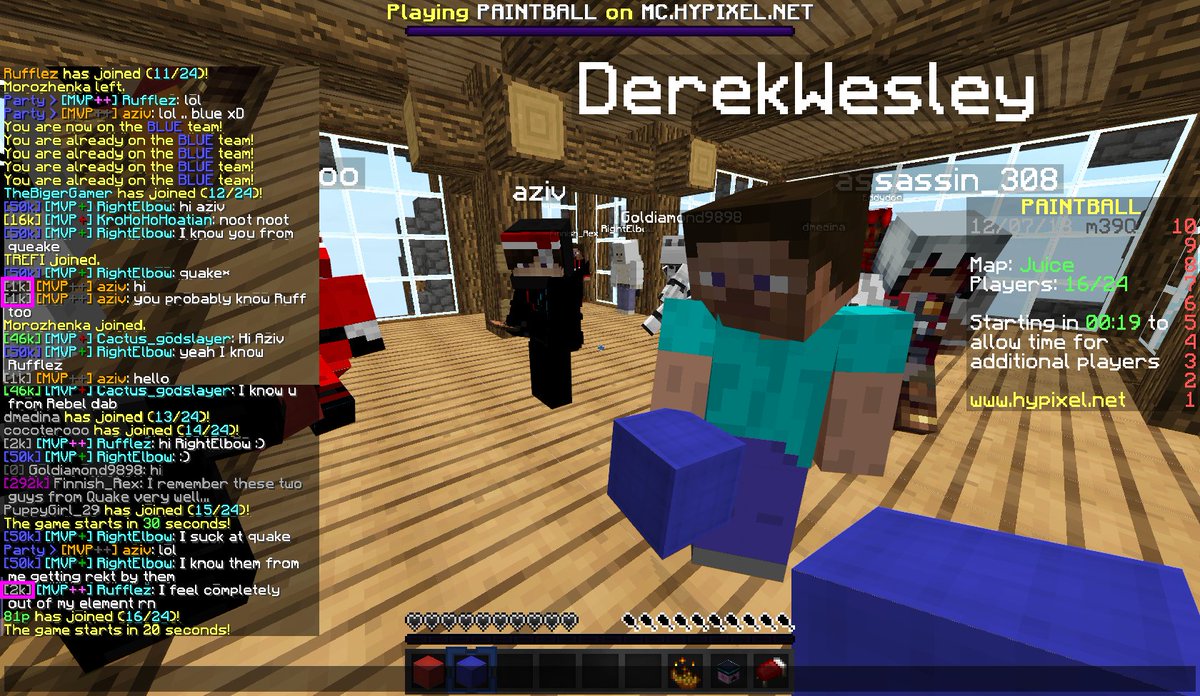 RufflezHypixel's tweet photo. aziv surprised me by joining a Paintball game to help it start π Talk about two "ducks out of water"! π So this is how it feels to new people who wander into Quake? π Ah, thankfully, soon we were back to the game we know and love π @HypixelNetwork #QuakeFTW #ILoveQuake https://t.co/JIZEzvVwhp