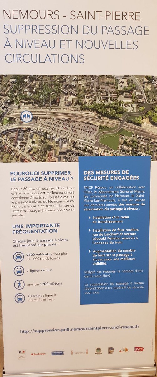 VLacroute's tweet photo. #SNCF 🚇
Lancement hier de la #concertation #publique, avec nos partenaires, pour la #suppression du passage à niveau #PN8 à #NemoursStPierre ! Un dossier tant attendu, budget : 33M€ ! Un accueil favorable de la part des nombreux habitants présents ce soir ! https://t.co/dM17sID9S5