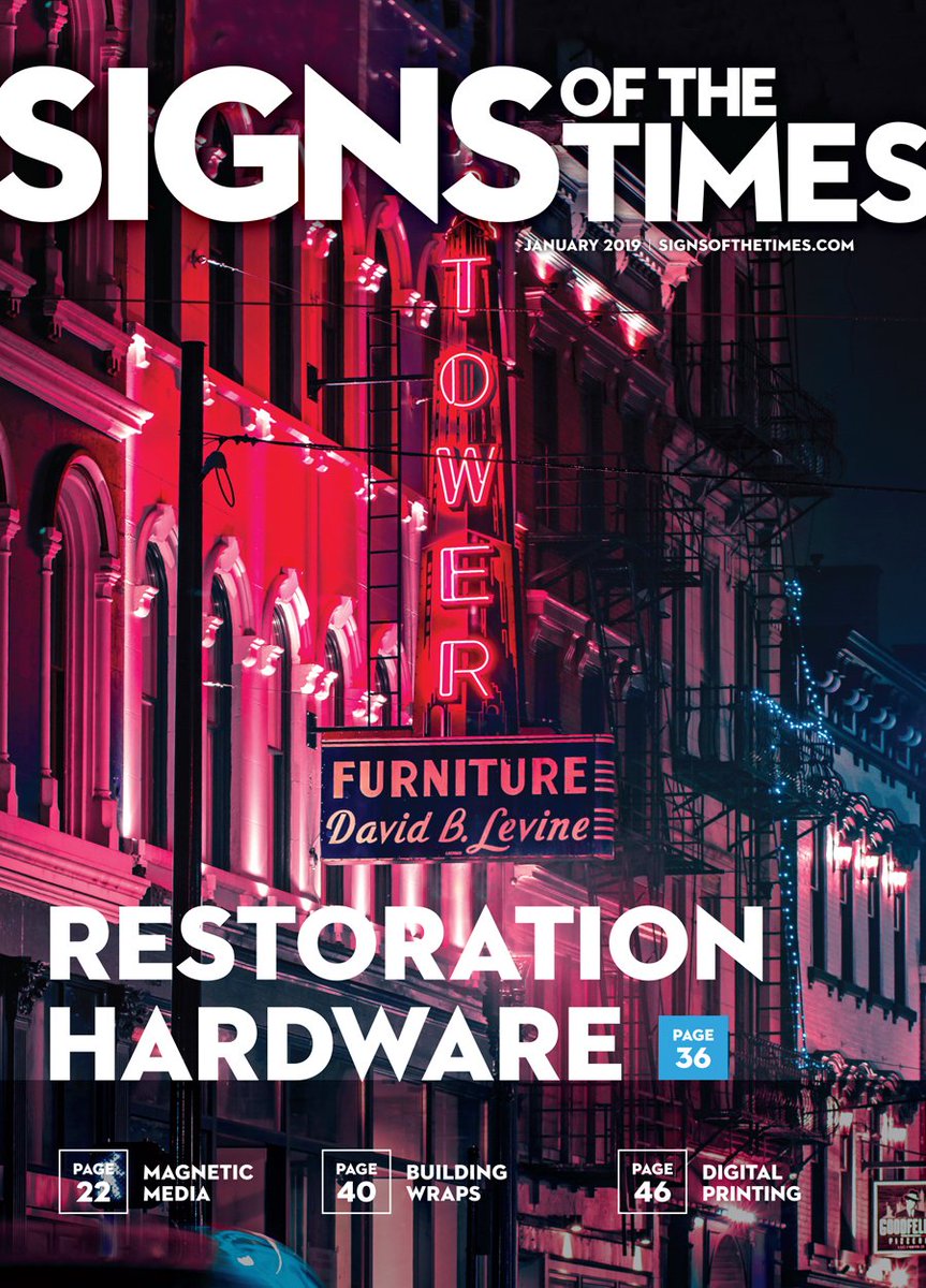 STsignmag's tweet image. Electric Sign Renovation. Building Wraps. Digital Printing. A Metallic Octopus. Magnetic Media. The American Sign Museum. New Products.
All of that and more in the January digital edition of Signs of the Times!
read.nxtbook.com/st_media/signs…