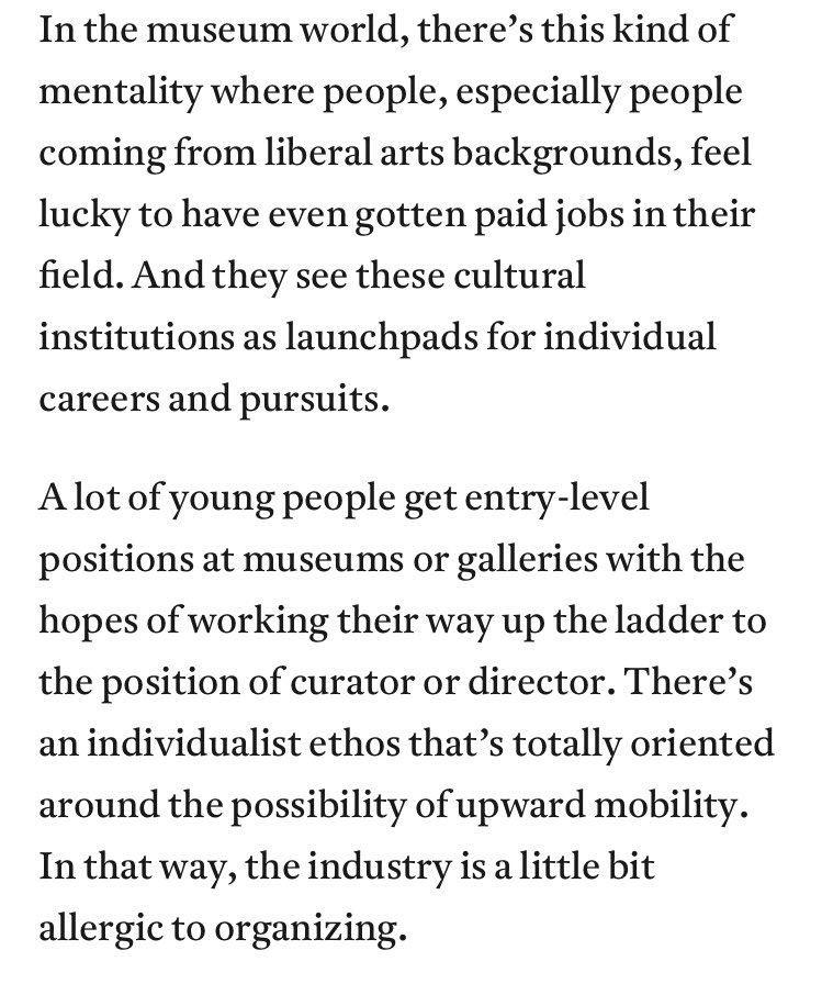 hannahmm____'s tweet photo. Really important and pertinent points in the @newmuseum_union article in @jacobinmag. Incredible work by the organizers 💯 https://t.co/90V35CJAlL
