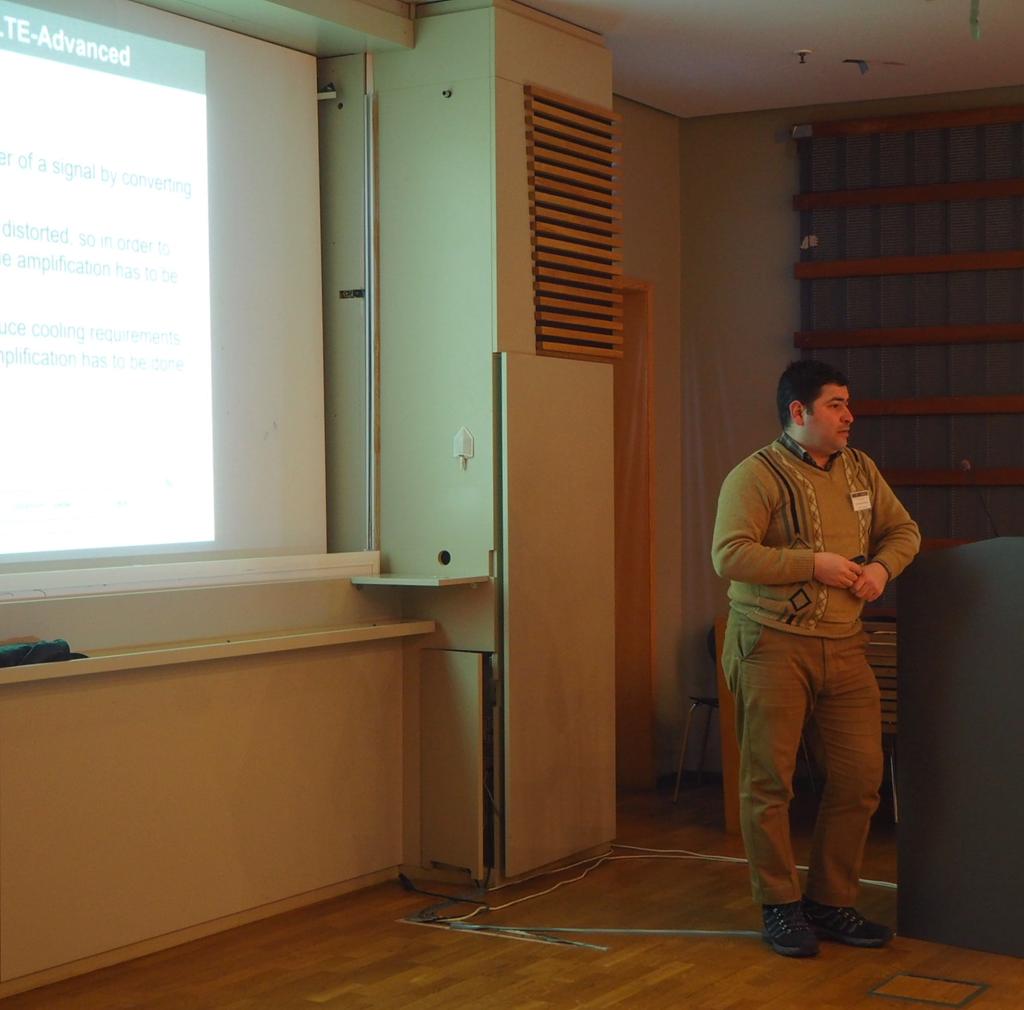 H2020ITN_SECRET's tweet photo. ESR 12 - Ahmed Abdulkhaleq (@A_M_ABD) presenting his work on "Doherty Power Amplifier for LTE-Advanced System" at the @H2020ITN_SECRET Industrial Dissemination Day. #ITN_SECRET #h2020 #msca #training https://t.co/boPiQyDfrc
