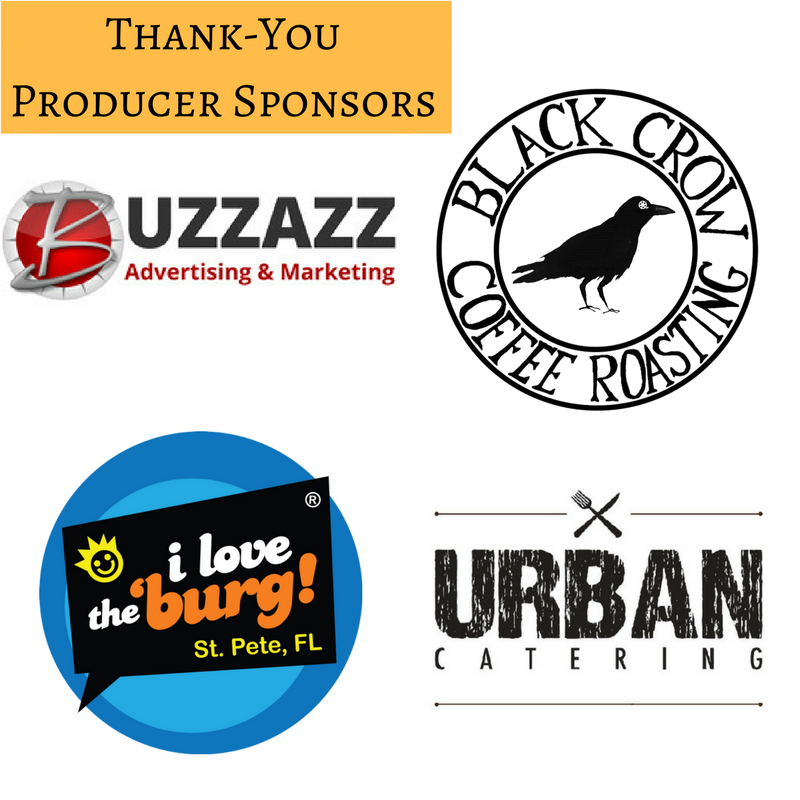 SunscreenFF's tweet photo. Show some love to our #Sunscreenff18 #ProducerSponsors @buzzazzbiz @iLovetheBurg #blackcrowcoffeeco #urbancateringstpete https://t.co/kjc6oDUmAD