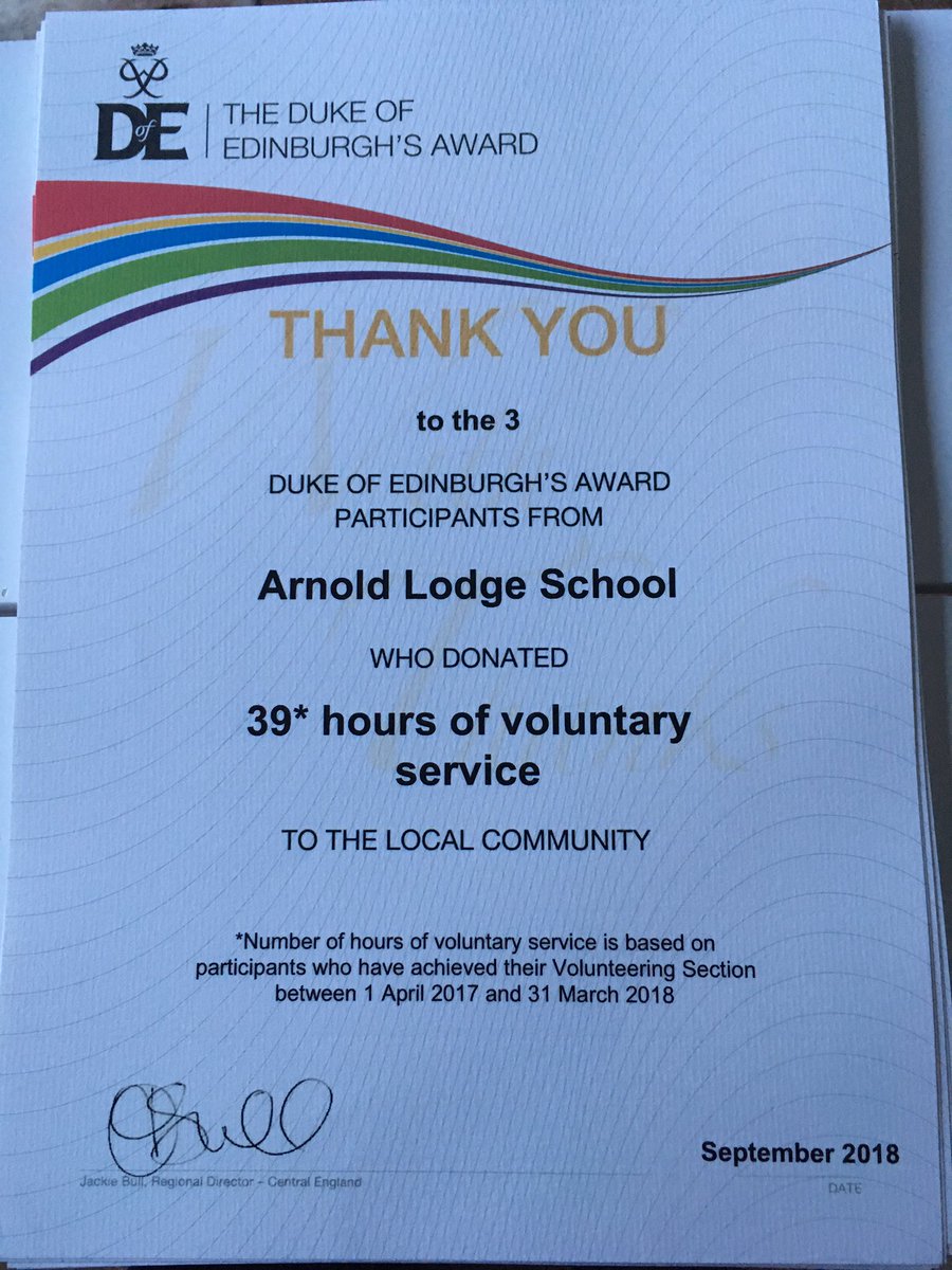 DofERach's tweet photo. @ArnoldLodgeHead congratulations to your conscientious #DofE participants who gave up their free time to help in their local community #volunteering Thrilled to present this certificate to Mr Gear https://t.co/a9PGhH5Nkq