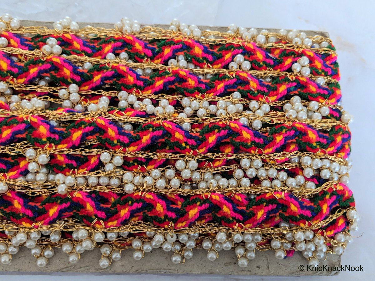 Get over cold blues with some spring and summer creations! Check out this mulsticoloured beauty of a trim #haberdashery #rainbow #jewellerymaking #trims #lace #crafters #summertrims #knicknacknooktrims #etsysupplies #etsyseller