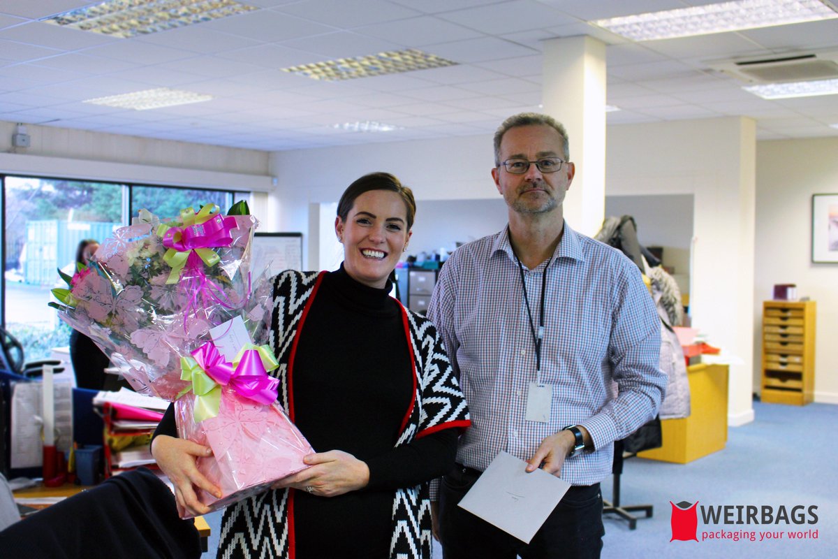 Weirbags give Key Account Manager Cassie Alcock a good send off for maternity leave🍼👶 Read here: goo.gl/X2Xi2i