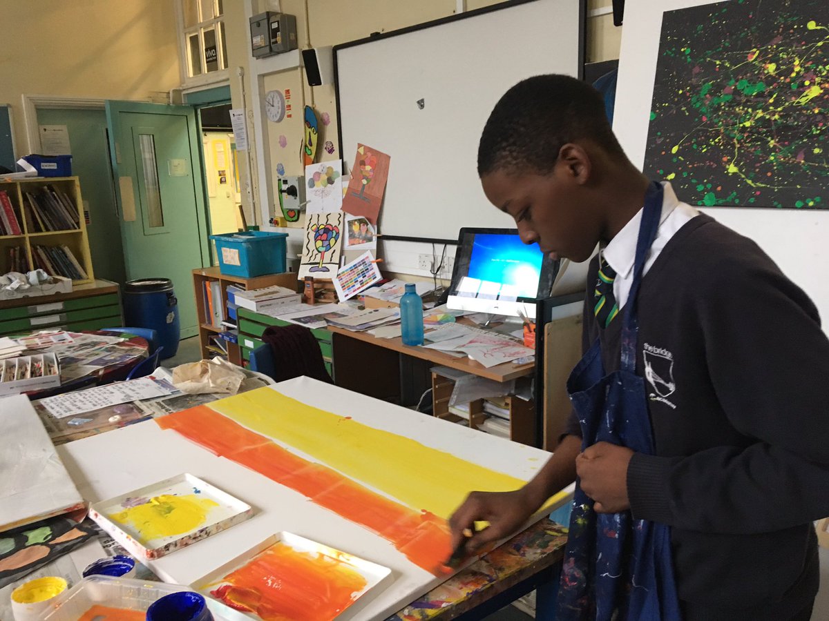 TBAPArt's tweet photo. Learner so focused working on a personal project , a sunset landscape . https://t.co/7XaSgDmcck