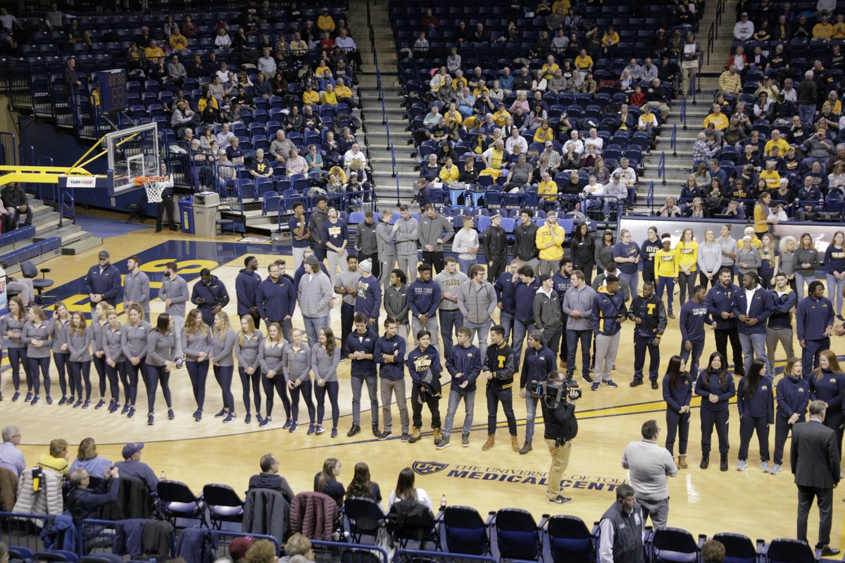 The Rockets honored their Rocket Scholars at last night’s women’s basketball game. A total of 269 UT student-athletes earned the honor by having at least a 3.0 GPA last semester. Congratulations!  #ThisisToledo #GoRockets🚀