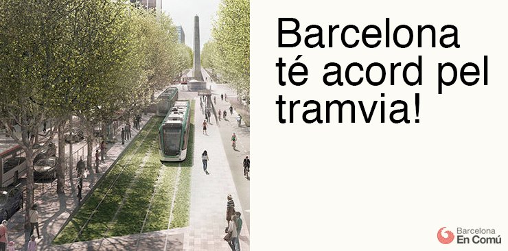 bcnencomu's tweet photo. 🔴 ATENCiÓ! Després de dos anys d'insistir i batallar-ho, hem aconseguit un acord pel tramvia. Demà es ratificarà al #PleBCN. Felicitats Barcelona! #TenimTramvia https://t.co/vXhTEf6Dm2