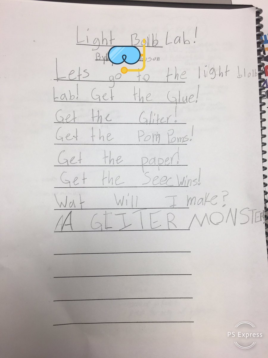 ScarbMESchools's tweet photo. A poetβs love for the Lightbulb Lab in the primary grades. #spsmakerspace #redstormlearns #redstormready https://t.co/qvCSYQ4g2s