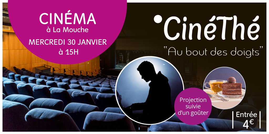 🎬Cinéthé :  projection du film « Au bout des doigts » mercredi 30 janvier à 15h30 au ciné La Mouche.
Un rendez-vous #intergénérationnel convivial et accessible à tous proposé par le #CCAS.  

➕bit.ly/2CN2R8O