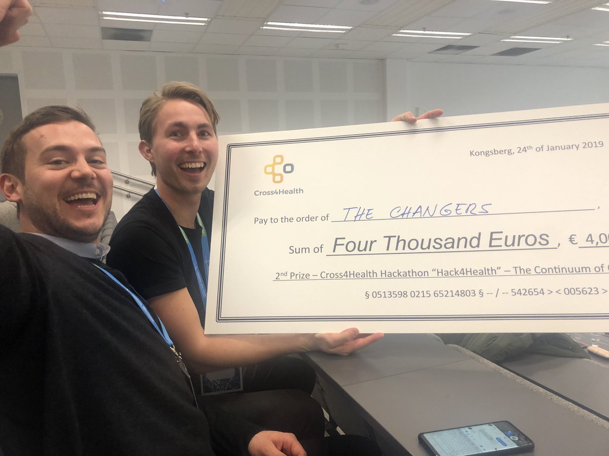 At the Cross4Health hackathon we worked with Tieto to create a MedTech version of Konsent. Aaand the results are just in: 2nd place! 
Konsent won the category "solving patient communication".

Konsent - in your pocket before the year is out! (In Norway at least) #ethereum #swarm
