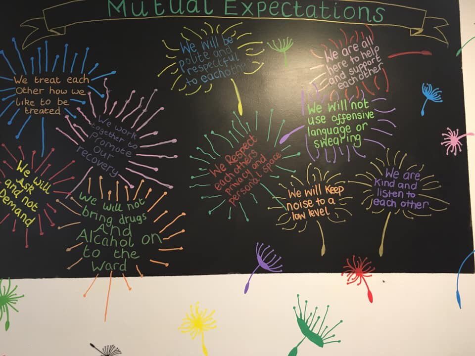 JoMaria_Brook's tweet photo. Brook wards mutual expectations display made by our wonderful OT and STR worker! One of our focus modules from the last Trafford Safewards meeting #brook #gmmh #safewards @GmmhJo https://t.co/D7WGc35bPm
