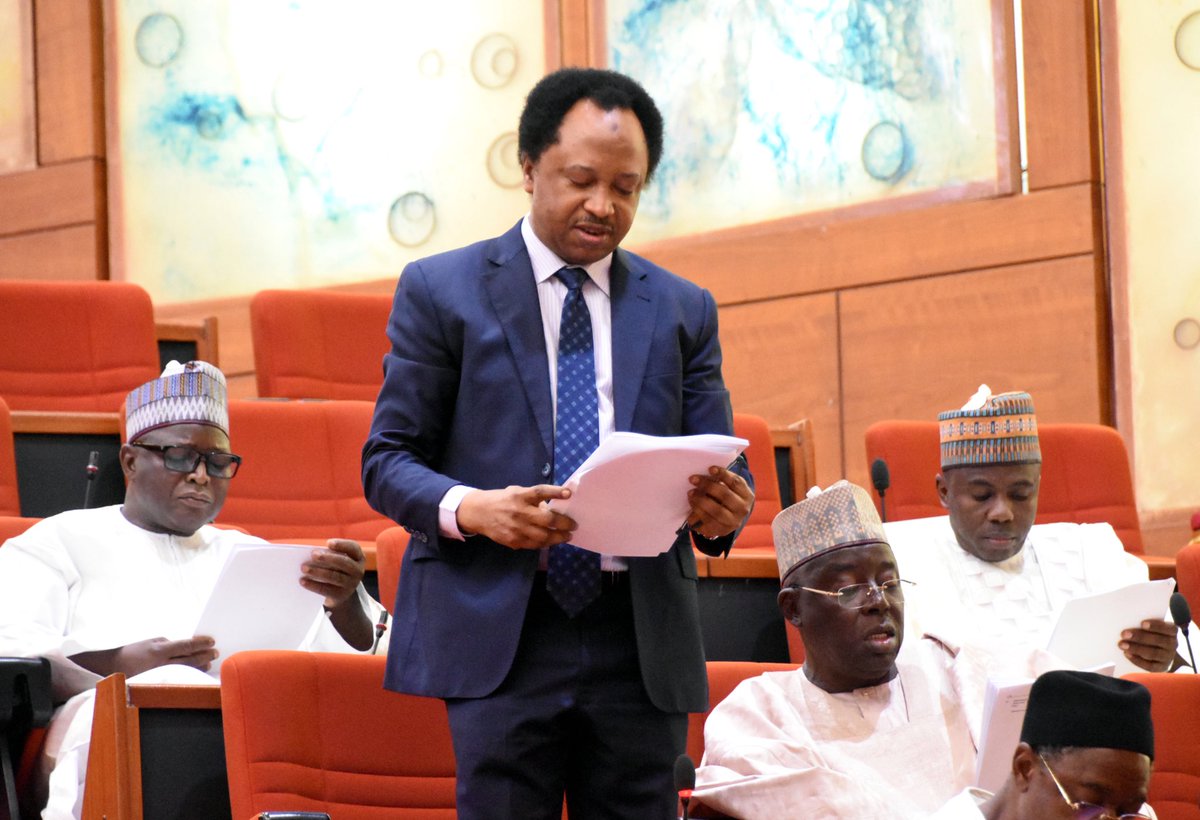 ShehuSani's tweet photo. Today at the Senate Plenary;Standing up in support and in defense of the new minimum wage.We Received a letter from Mr President requesting for our approval for https://t.co/GJuZcyQAk6 a member of the wages committee,we will work on it. https://t.co/WrH4ydYOoJ
